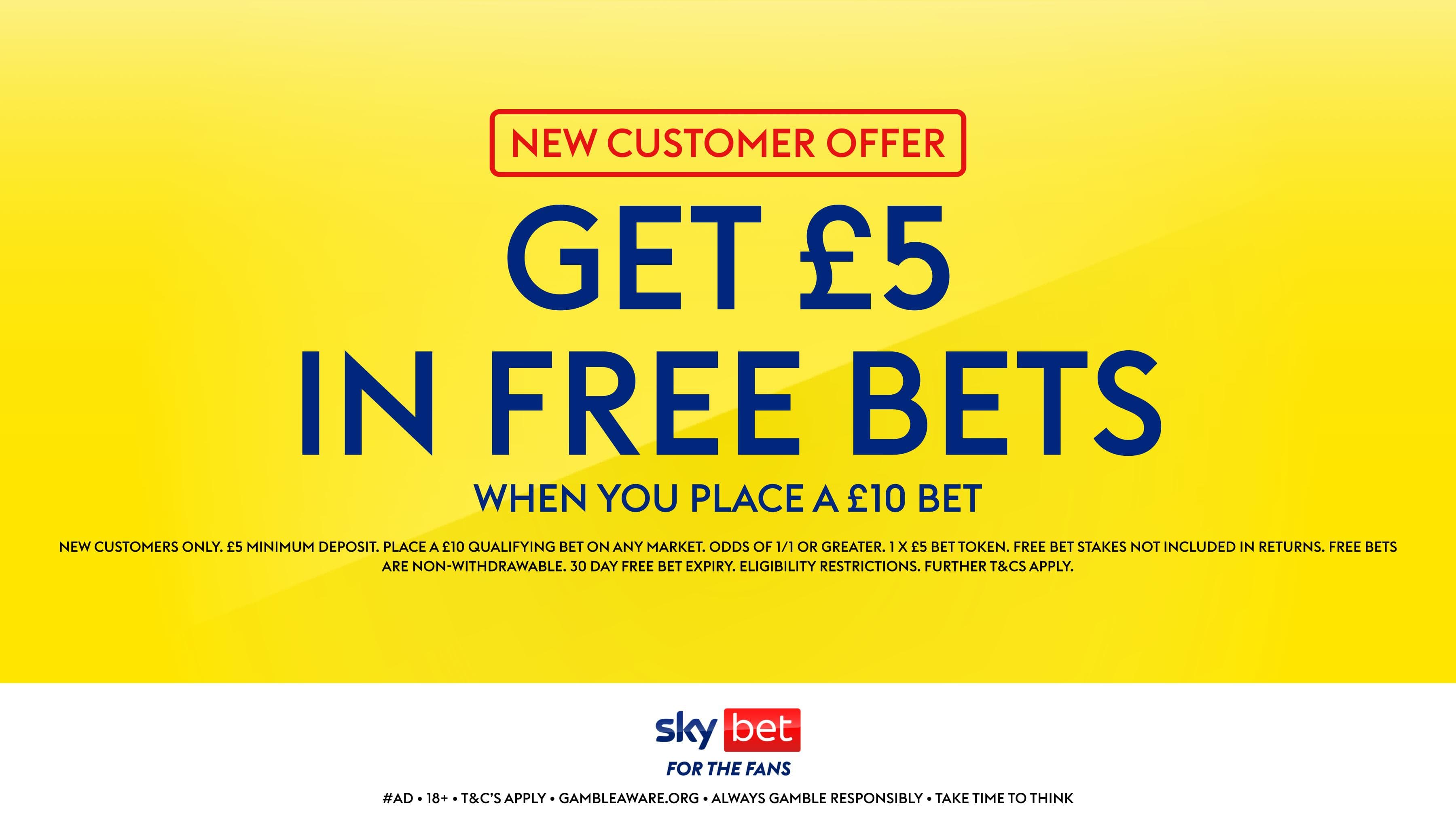 Sky Bet Sign Up Offer: Get £5 in Free Bets when you Bet £10