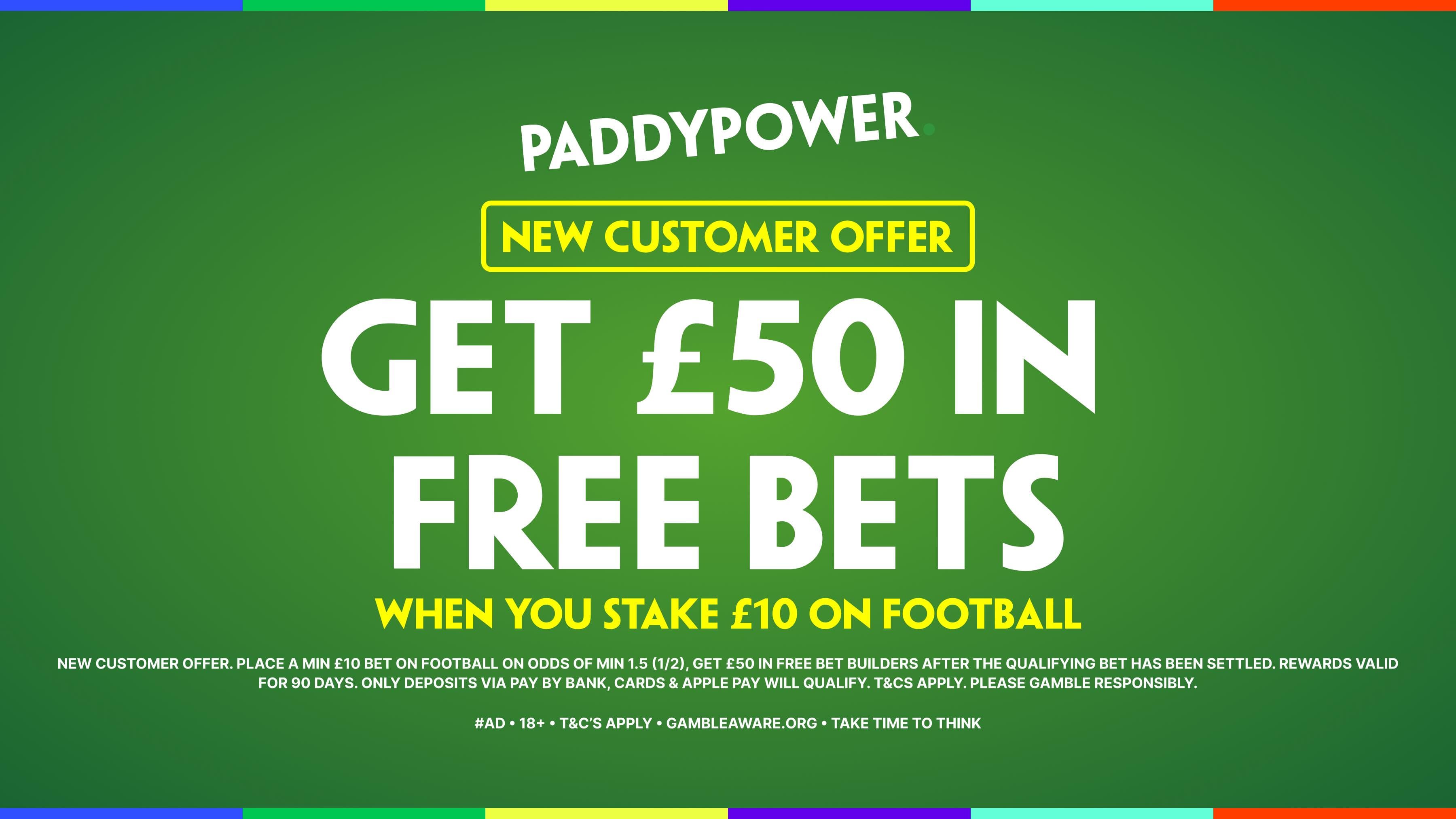 Bet £10 Get £50 in Free Bets for the World Cup with Paddy Power's Sign Up Offer 12/06/2026