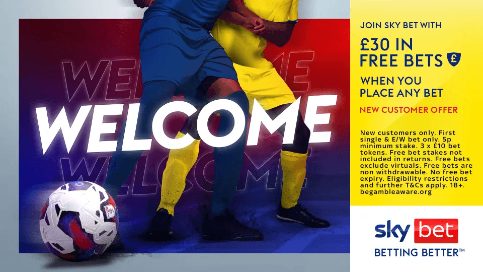 Sky Bet Sign Up Offer: £30 in free bets for Everton vs Manchester City 04/05/2026