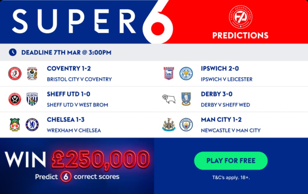 Super 6 Predictions