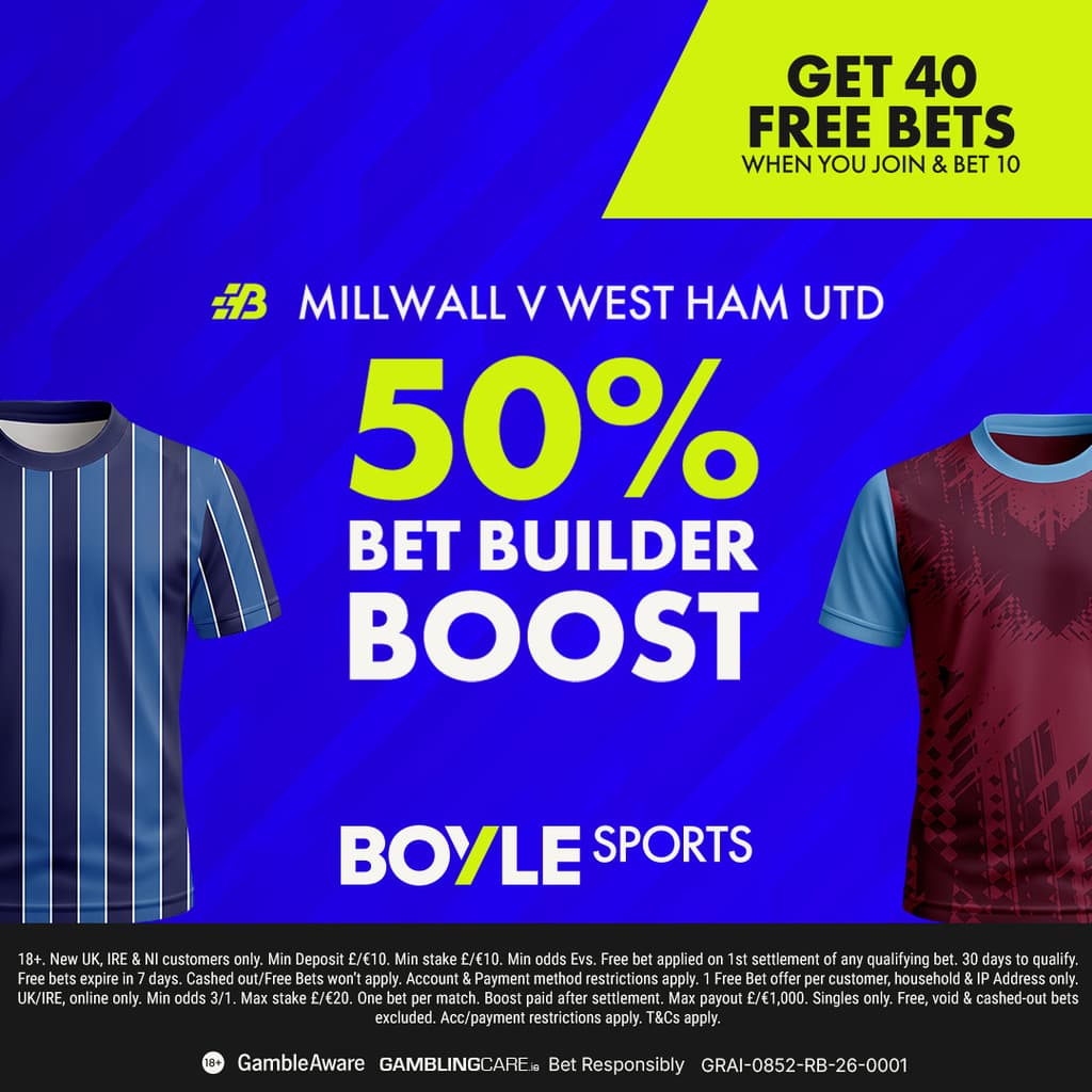 Millwall vs West Ham: 7/2 & 12/1 Boosted Bet Builder Tips with BOYLE Sports 19/09/2026