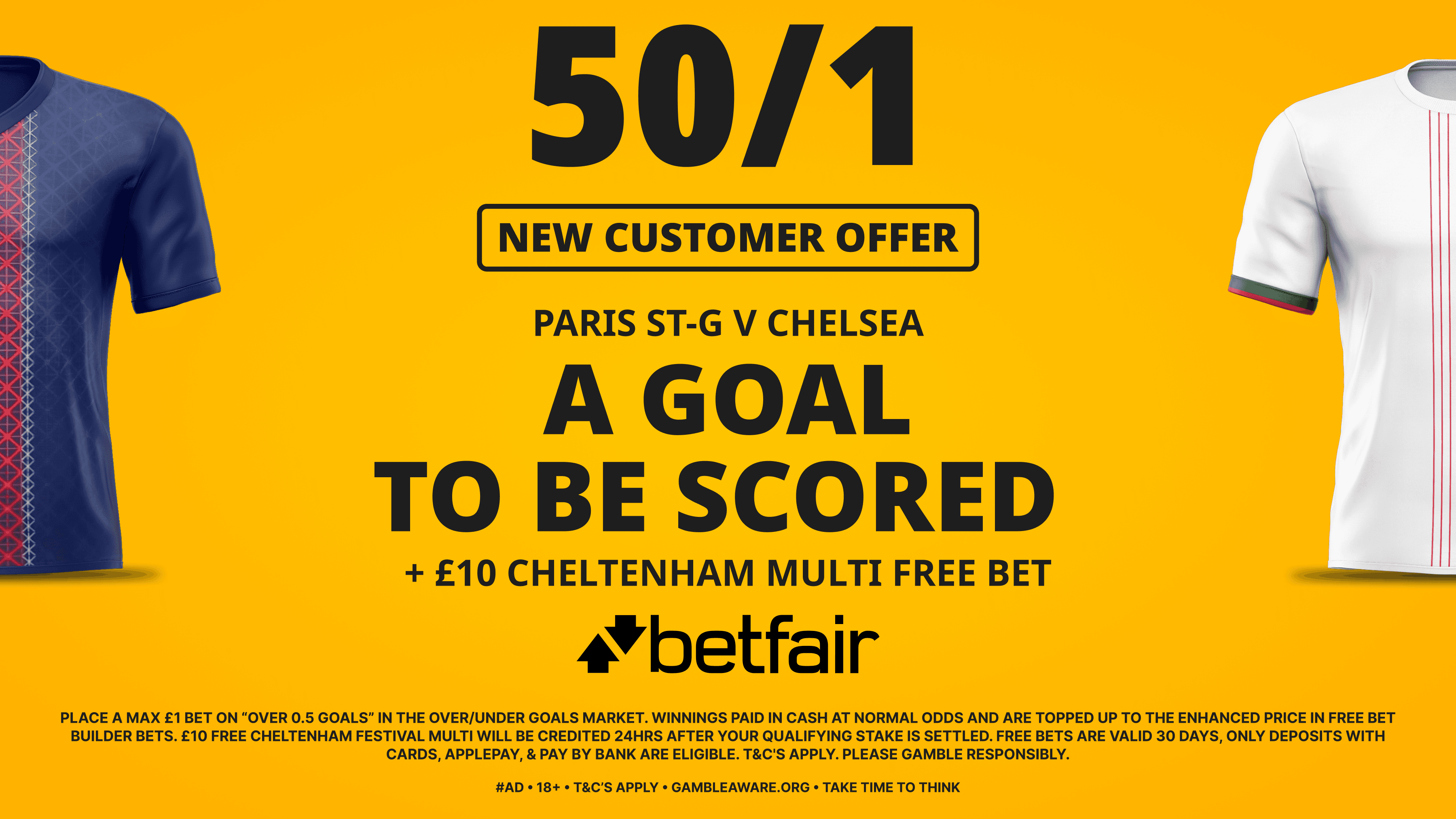 50/1 A Goal to be Scored in PSG vs Chelsea! Betfair Sign Up Offer for Wednesday 11/03/2026
