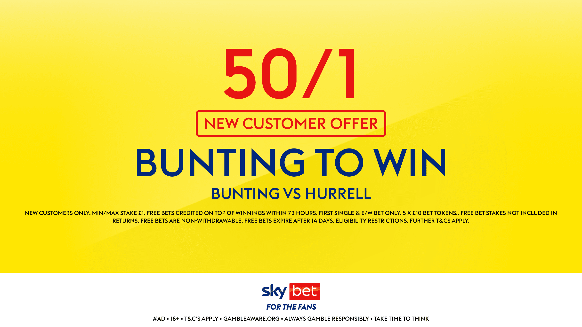 Get 50/1 on Stephen Bunting to beat James Hurrell with Sky Bet's New Customer Offer 27/12/2025 