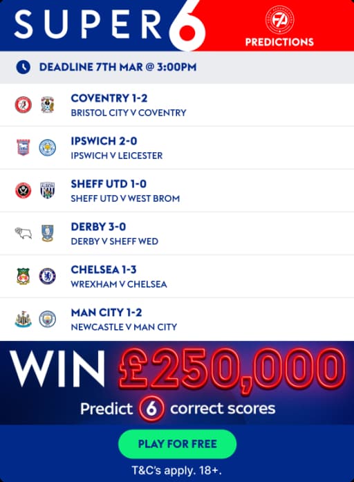 Super 6 Predictions