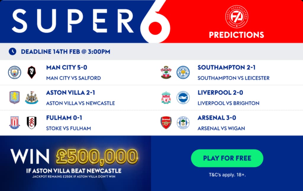 Super 6 Predictions Desktop