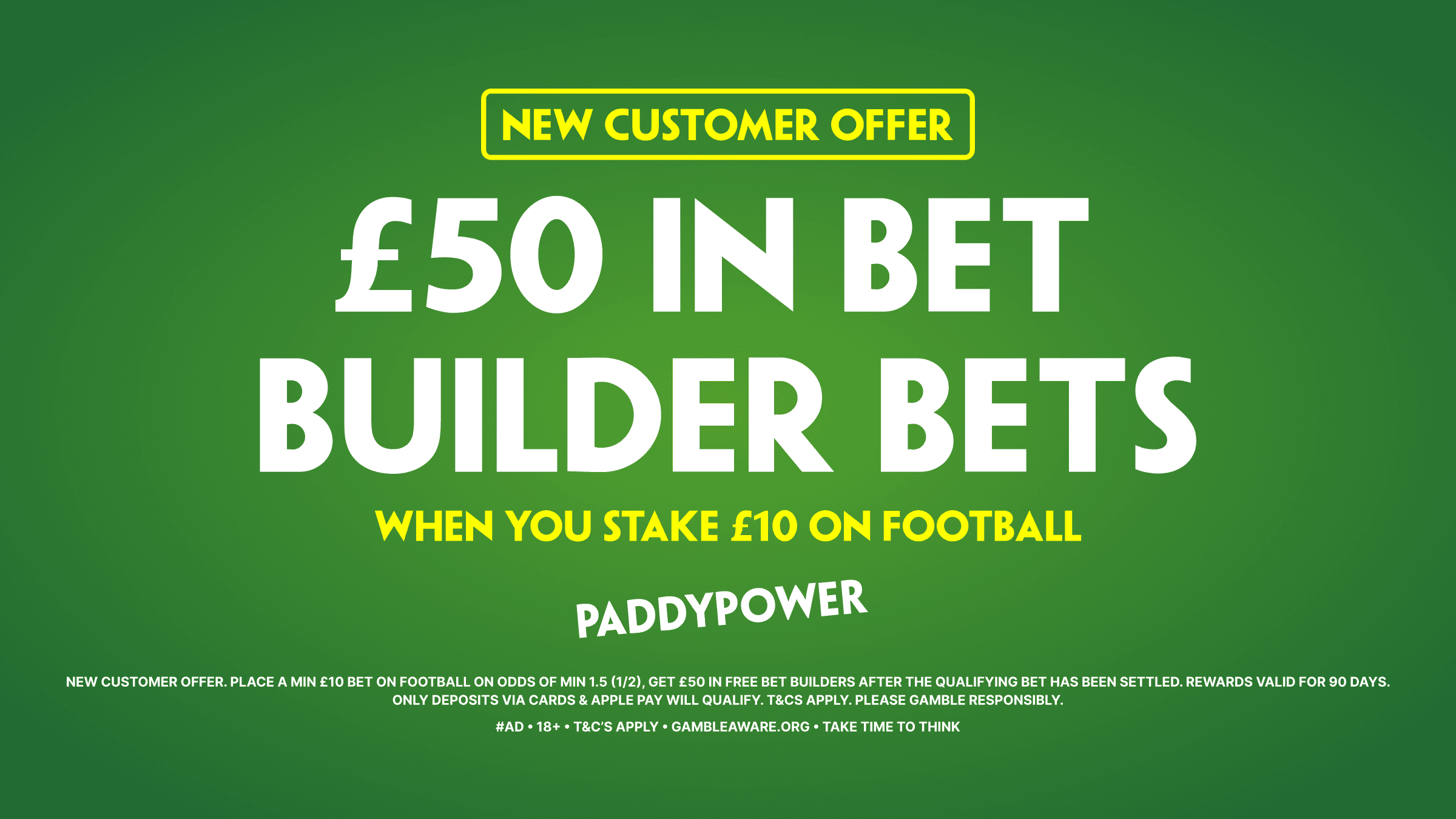 Paddy Power Sign Up Offer: Bet £10 Get £50 in Free Bets!