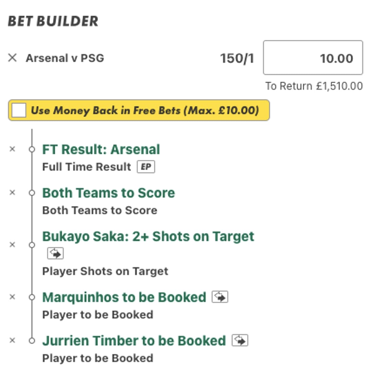 Arsenal vs PSG BB 2