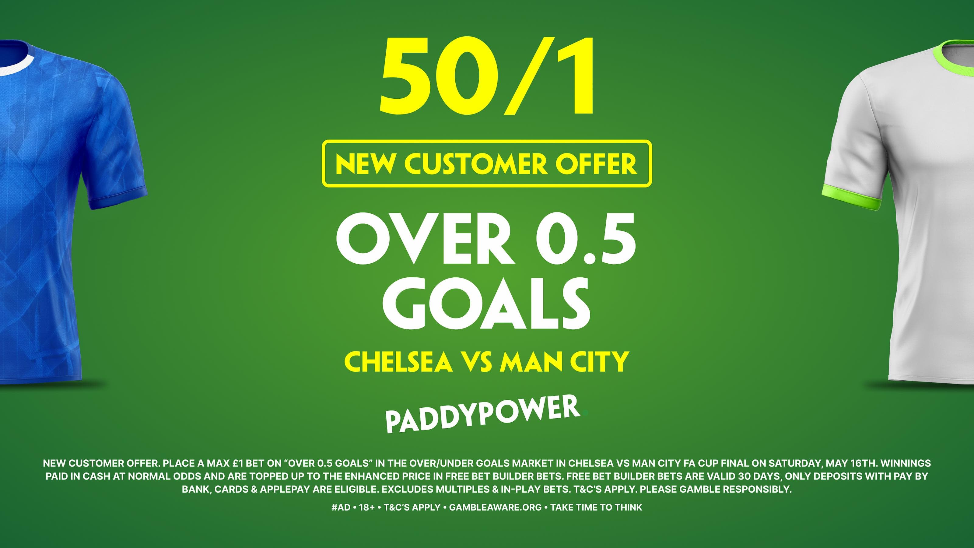 50/1 Over 0.5 Goals! Paddy Power FA Cup Final Sign Up Offer 15/05/2026