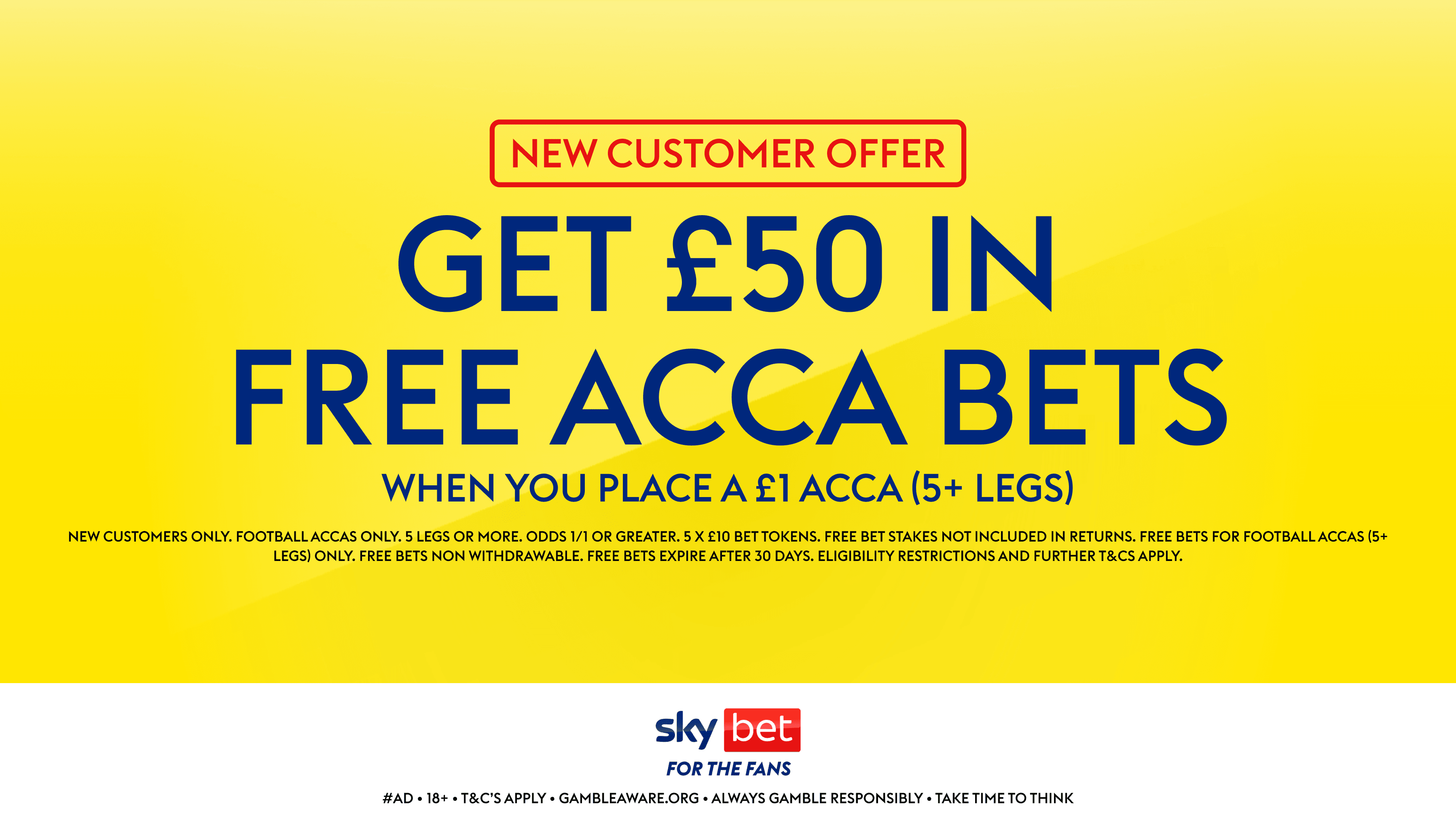 Sky Bet Sign Up Offer: Bet £1 Get £50 Free Acca Bets 27/12/2025