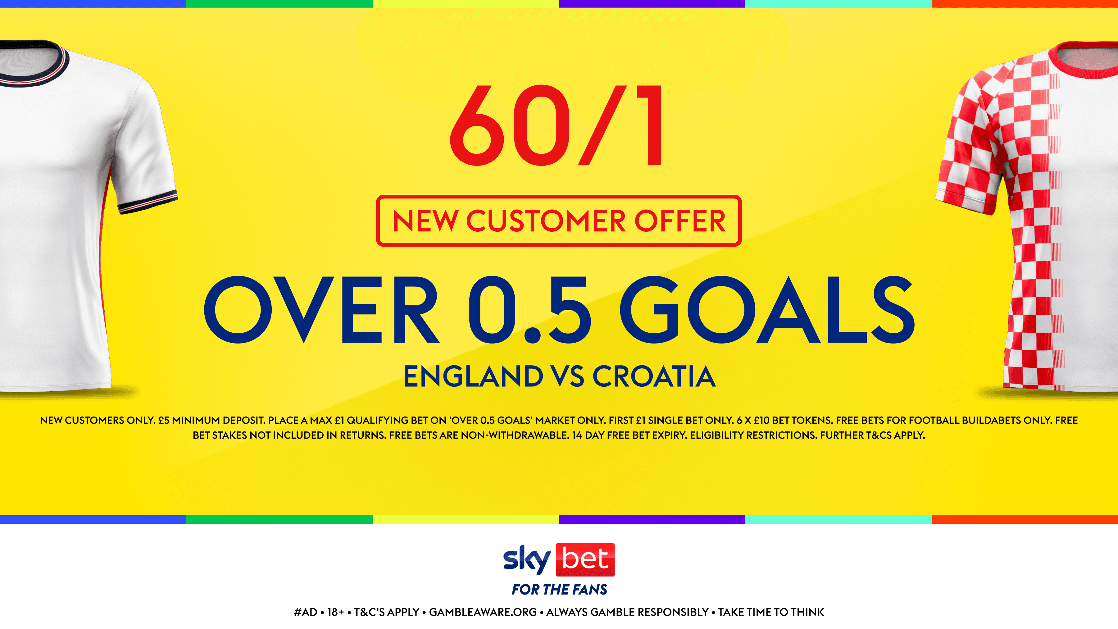 Sky Bet England Offer: Over 0.5 Goals 60/1 Sky Bet Sign Up Offer 17/06/2026