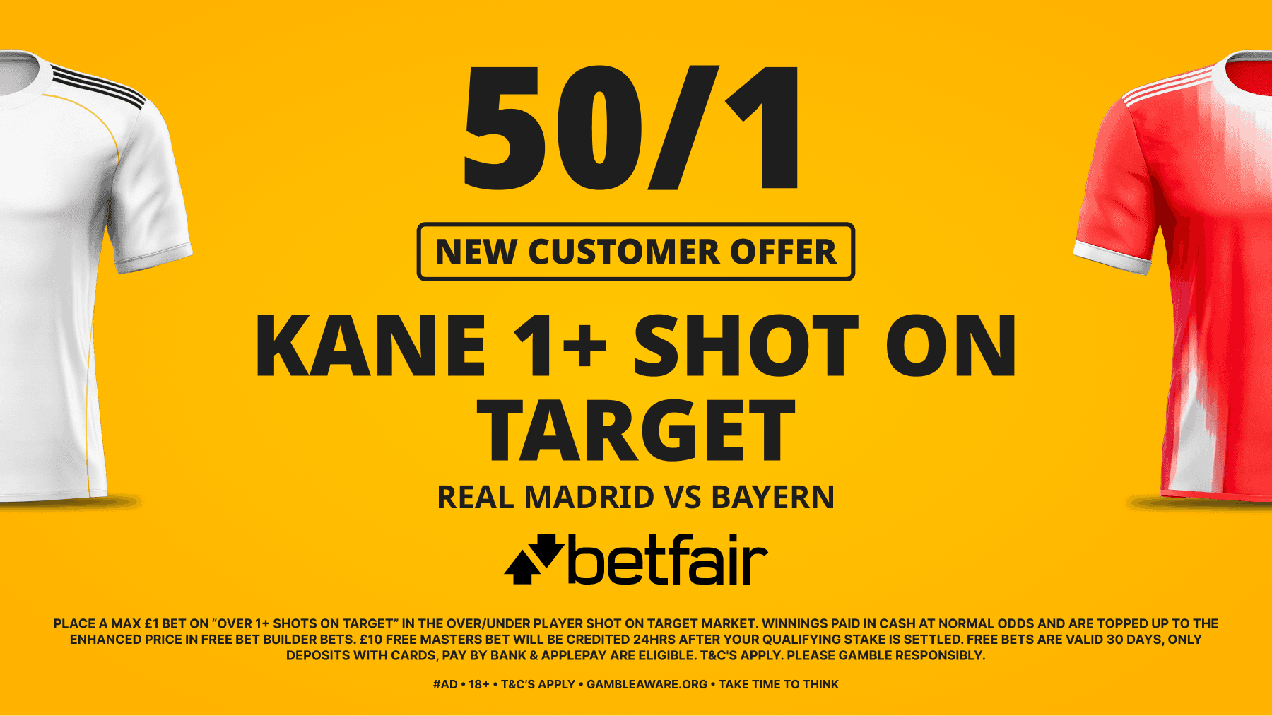 50/1 Harry Kane to have a Shot on Target against Real Madrid! Betfair Sign Up Offer 07/04/2026